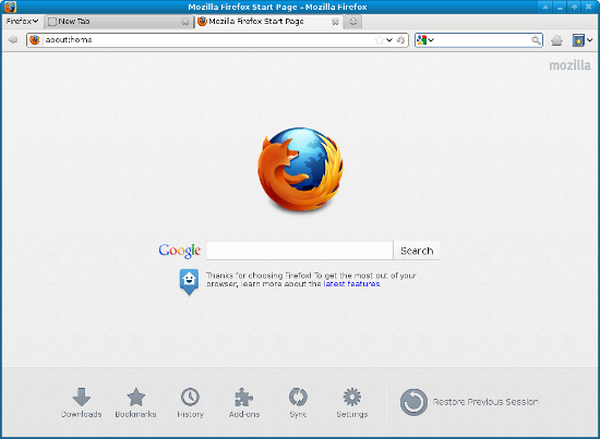 Firefox main interface