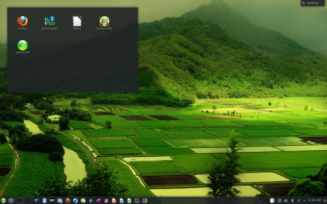 A beautiful KDE desktop, openSUSE 12.3
