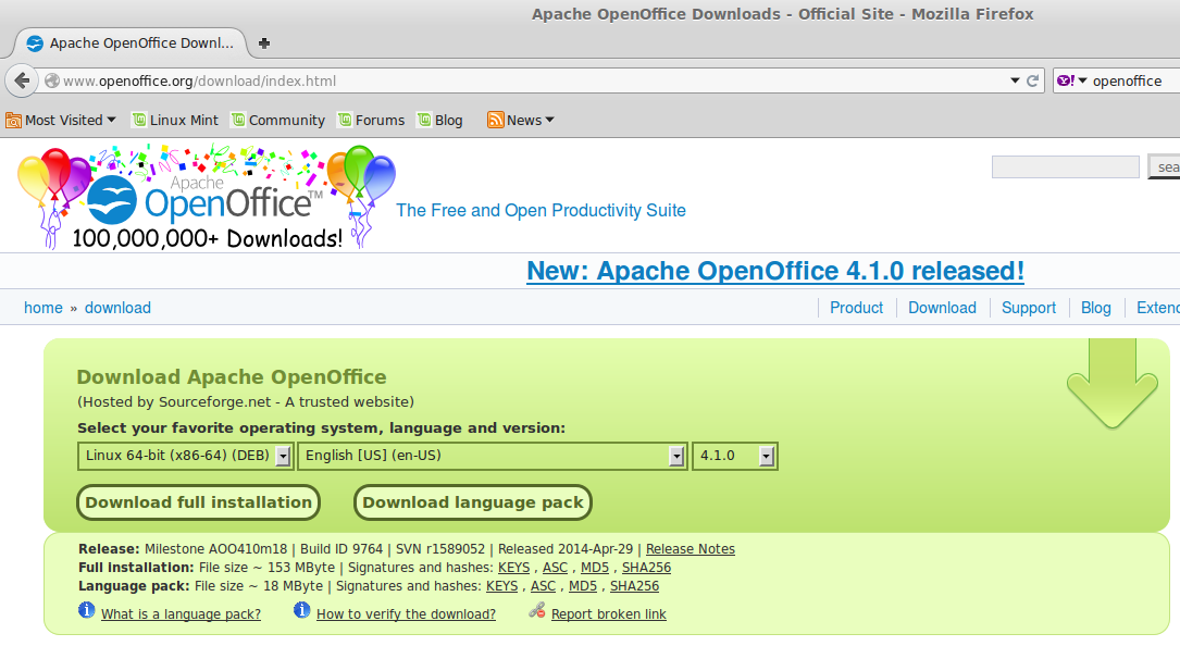 OpenOffice download