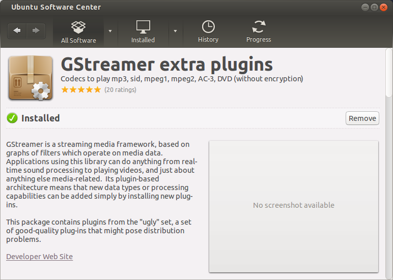 Gsteamer plugins, installed