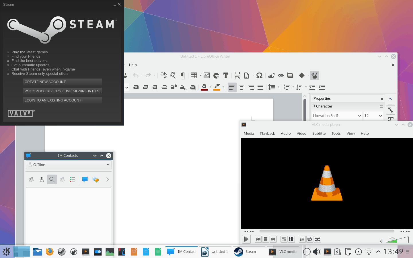 Desktop, with apps