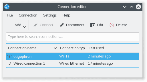 Edit network connections