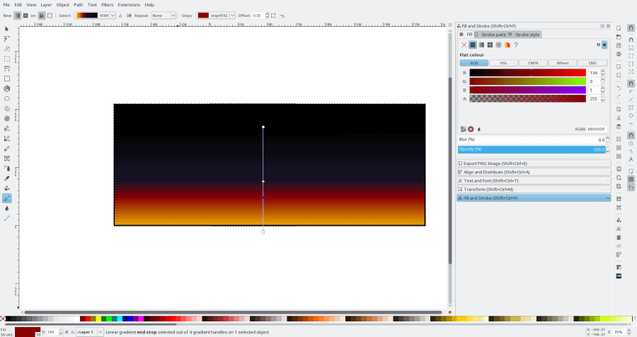 inkscape gradient 3 colors